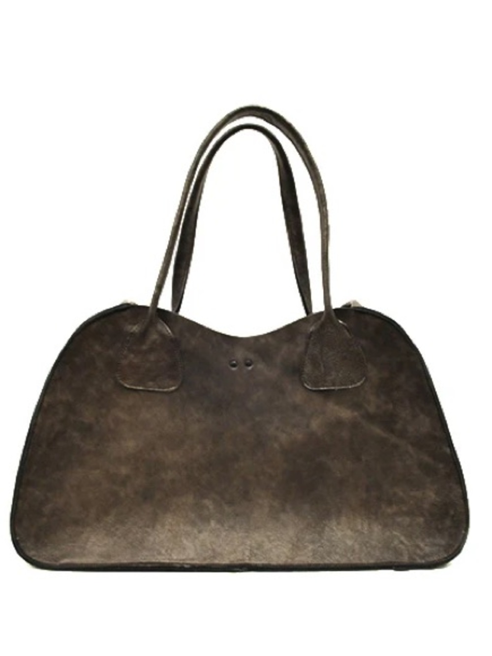 Cydwoq Oversized Leather Tote Bag in Olive Brown
